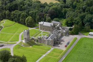 Drishane Castle from the air (looking westwards)