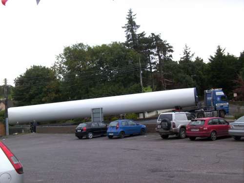 A windmill being tranported up Tullig pictured from Dairygold on 29th September (pic. Michelle O'Keeffe)