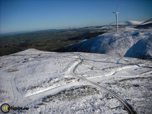 Thie scene yesterday is from on top of a wind turbine in Gneeves