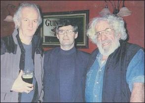 2013-01-07 The late Pecker Dunne (right) pictured with close Millstreet friend Noel Keating and international actor Sean McGinlay (left) - photo from the Corkman