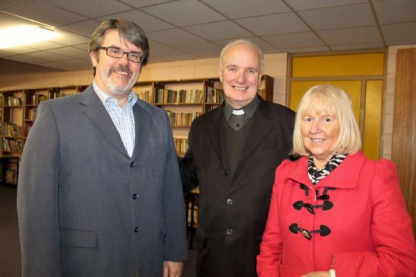 Chaplain John Magee extends a warm welcome to Rev. David Armstrong and his wife, June at Millstreet Community School tonight.  