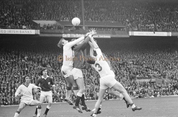 23-09-1973 All Ireland Football Final - Connie Hartnett on the left with Humphrey Kelleher #3 under the ball-1000
