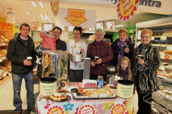 Joanne and Staff of Centra sharing delicious refreshments with Customers today to celebrate Mothers' Day 2013.   Happy Mothers' Day to all Mums.   (S.R.)