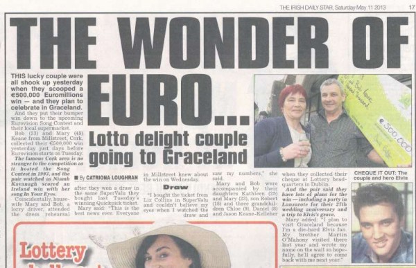 Magnificent Win for Mary and Bob in Euromillions Draw