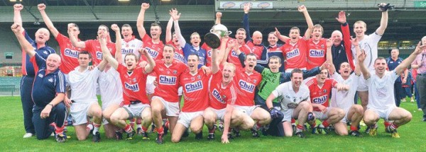 2013-08-11 Cork Junior Footballers who won the All-Ireland Football Title - included is Michael Vaughan is second from left in front