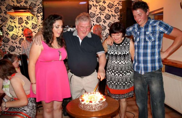 On Friday, 19th July 2013 in The Pub at Carriganima a truly marvellous night of celebration took place marking the Silver Wedding Anniversary of Bernie & Peter Lane of Cahirdowney, Millstreet.   In the company of their daughter, Regina and son, Conor and a host of relatives and friends, live contact through skype was made with daughter Gretta in Australia.   This was a first for The Pub to provide such amazing worldwide access to the joy of the capacity gathering who sent lots of messages to Gretta in Australia.   An excellent video superbly capturing the past 25 years was also shared on the night.  (S.R.)