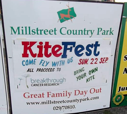 Millstreet Pipe Band is scheduled to attend the Kite Fest at Millstreet Country Park on Sunday, 22nd Sept. 2013. This special event is in aid of Breakthrough Cancer Research. Millstreet Pipe Band will also hold its church gate collection this upcoming weekend – 21st/22nd Sept.. Click on the image to enlarge.  (S.R.) 