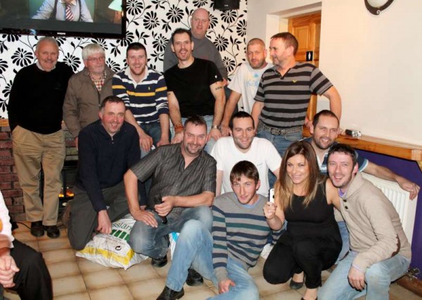 Pictured at the "Fuel the Pub" event in The Pub, Carriganima - the Movember participants with their Hairdresser
