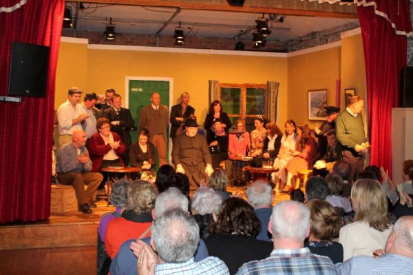 In the currently running Play at Banteer's Glen Theatre - "Destiny of Fools" by Michael Dennehy directed by Noreen Duggan - there is a wonderful cast of twenty very talented Actors.   The superb Drama continues its run on Friday, 22nd and Sunday, 24th Nov. 2013 at 8.30pm.  Bookings at 029 56239.  Click on the images to enlarge.  (S.R.)