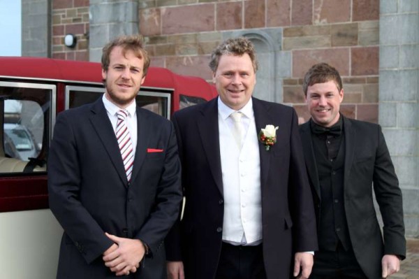 Pictured with father of the groom, Tom Murphy (centre) are his two nephews- Seán (on left) and Daniel who travelled from Australia for the marvellously festive Wedding.