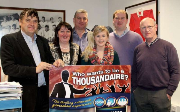 Pictured as the official launch at Colemans, Millstreet of the "Thousandaire" Fundraising Project by Millstreet GAA Club.  Lots more pictures to follow later.  Click on the image to enlarge.  (S.R.)