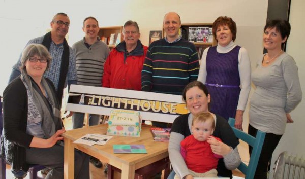 Celebrating the official opening of "The Lighthouse" at The Square, Millstreet on Thursday, 27th Feb. 2014.  Rev. Laurence Graham (4th from left) and Friends extend a sincere welcome to this new Christian Centre and Shop.   Full information on Millstreet Methodist Church is to be found on Facebook.  Click on the images to enlarge.  More pictures to follow later.  (S.R.)