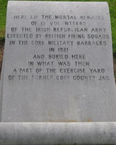 2015-02-01 Memorial Plaque to those executed at Cork Military Jail in 1921 - includes Captain Con Murphy