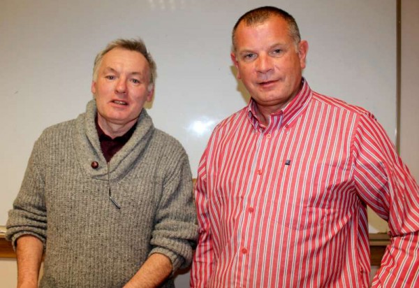 On Thursday, 3rd April 2014 at the Pearse Memorial Hall in Boherbue Tim Murphy (on left) will present his musical selection in "The Music Room" at 8.00 pm to which everyone is very welcome.   Tadhg Murphy (on right) gave a superb presentation in March at the same venue.  Click on the image to enlarge.  (S.R.)