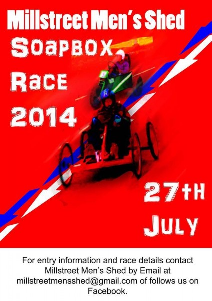 2014-07-27 Millstreet Men's Shed Soapbox race - poster