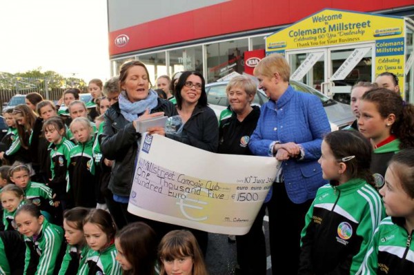 Spokesperson Bridget Buckley expresses the deep appreciation of Millstreet Camogie Club for Colemans, Millstreet who so very generously kindly funded the splendid new sportswear tops for the many young enthusiastic and talented members of the Club.   Click on the images to enlarge.  (S.R.)