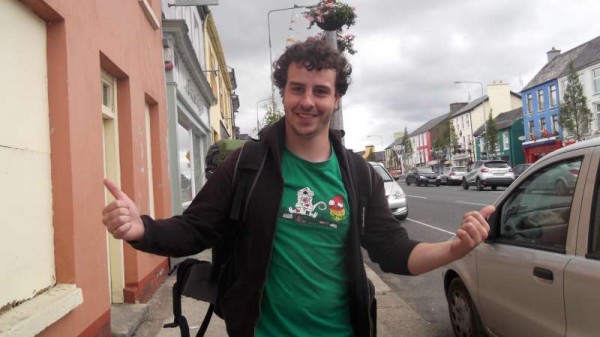 Talented Juggler, Thomas from France who is a medical student was the very first Juggler to arrive in Millstreet on Tuesday, 15th July 2014 for the highly prestigious EJC2014.  Taking Thomas on a mini-tour of Millstreet he received an official welcome from Noel C. Duggan at Green Glens.   Thomas was hugely impressed with Millstreet town, its people, Green Glens and Drishane.  He arrived early as an enthusiastic Volunteer to participate in the many preparations for the great event which begins on Saturday, 19th July.  Bienvenue Thomas - You and the many many other visitors are very welcome to Millstreet.  Click on the images to enlarge.  (S. R.)