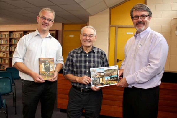 Tomi Reichental visited Millstreet Community School on Wednesday, 17th Sept. 2014.  Coordinated by School Chaplain, John Magee and his Team this was such a unique privilege for the senior Students to hear a remarkably inspiring address by the world famous child survivor of the notorious Bergen -Belsen concentration camp.  Pictored above are teachers Chris Horan and John Magee with Tomi in centre.  Click on the images to enlarge.  (S.R.)