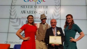 2014-10-20 Seán Radley wins the Hobbies on the Net Award at the Silver Surfer Awards at Google Headquarters in Dublin - photo by Hannelie
