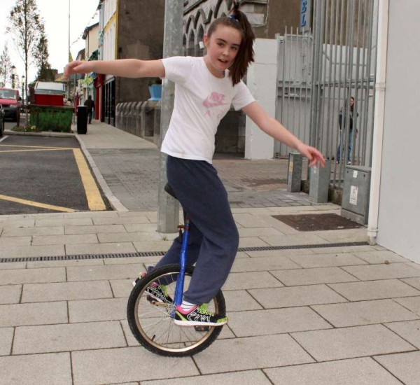 Wonderfully talented Unicyclist Andrienne from Millstreet superbly demonstrates the true spirit of EJC2014.  Click on the images to enlarge.  (S.R.)