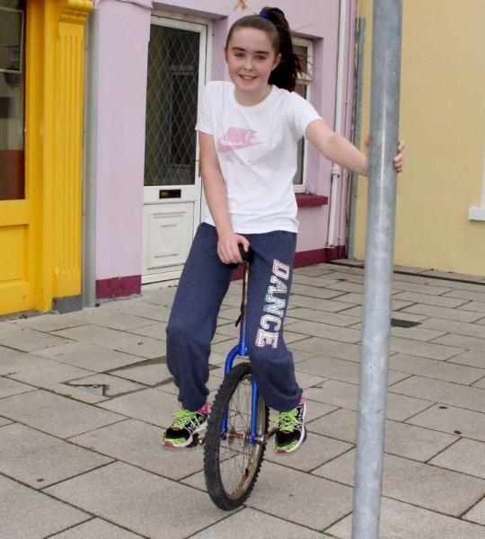 4Excellent Unicyclist  Andrienna practising at The Square, Millstreet -800