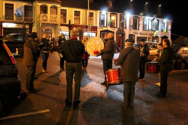 Millstreet Pipe Band so wonderfully loyal to the tradition of welcoming the New Year at the Square Plaza joined by cheerful supporters of this great tradition.   And our wish from our Millstreet Website Team - "A very Happy New Year and may your Blessings outnumber the shamrocks that grow throughout a very Bright 2015 ... and may trouble avoid you wherever you go!" Click on the images to enlarge.  (S.R.)