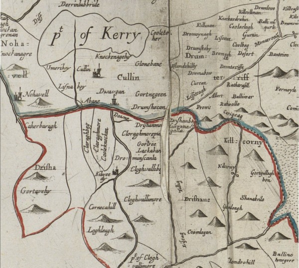 1659 Down Survey Map of Ireland - Millstreet section