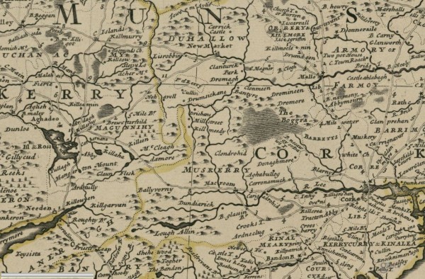 1714 - Herman Moll's - A New Map of Ireland - Millstreet
