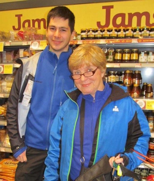 On meeting with Kathy O'Connor in Supervalu this evening (picture here with Julius Bolz from Germany who is on a work project in Sherkin and Millstreet)