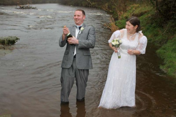 With lots more pictures to follow later we celebrate the annual New Year Swim at 12.30pm today with newly married Happy Couple - Colm and Sheila.  Click on the images to enlarge.  (S.R.)