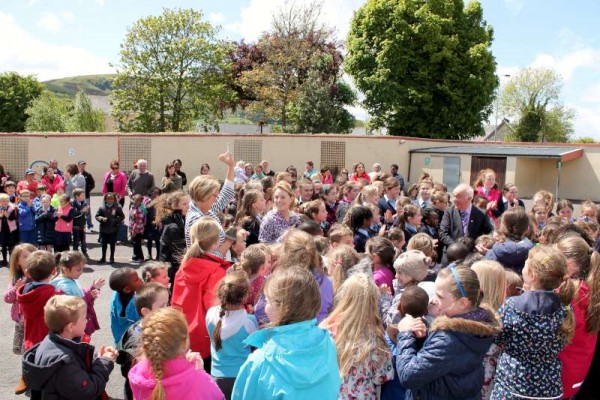 Blessed with good weather the exciting Draw for the Presentation N.S. Millstreet Fundraising Raffle Draw took place in the School Yard in the presence of a wonderfully enthusiastic gathering of children, staff and parents.  Click on the images to enlarge.  (S.R.)