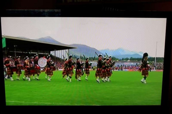 Millstreet Pipe Band leading the parade of the two teams - Cork and Kerry - at Ftizgerald's Stadium, Killarney today.  Many Millstreet people were also present in the attendance of some 35,000 people (including Stephen Tarrant and Family of "The Bridge Bar").  Click on the images to enlarge.  (S.R.)