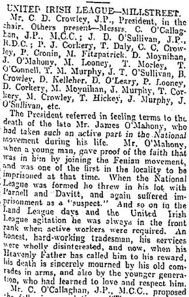 1916-04-24 Death of an old Millstreet Fenian 05
