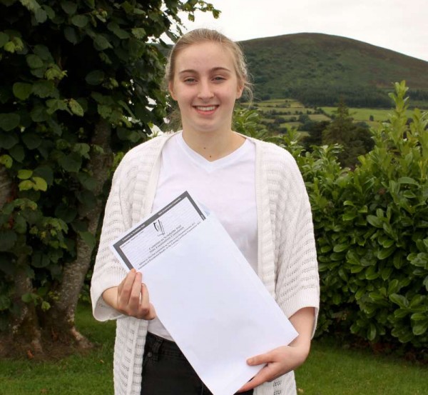Student,  Ellie Dineen having received her Leaving Cert. Results at Millstreet Community School on Wednesday morning.
