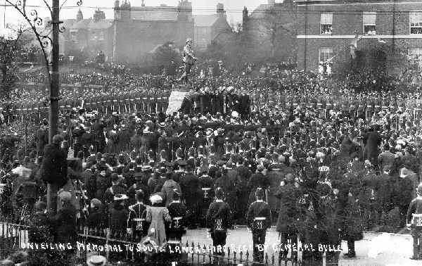 Unveiling of Colonel McCarthy O'Leary's Statue - the Warrington South Lancashire Memorial in 1907 01