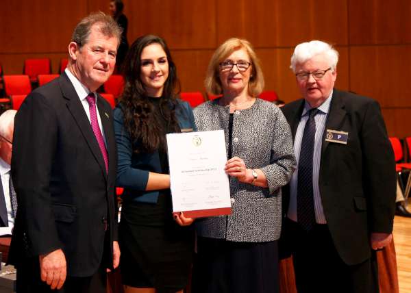 Sincere congratulations to Siobhán Sheean, Minor Row, Millstreet - daughter of Michael and Joan - on being awarded in Limerick on 21st Nov. 2015 one of the highly prestigious JP McManus All-Ireland Scholarships which is based on excellent Leaving Cert. results. Apparently this is the very first time that this Award has been won at Millstreet Community School. Pictured from left: JP McManus, Siobhán Sheehan, Minister of Eduction Jan O'Sullivan, T.S. and Pat Pigott, Principal, Millstreet Communtiy School. Sincere congratulations to Siobhán on receiving such a valuable and richly deserved scholarship. Click on the image to enlarge. (S.R.) 