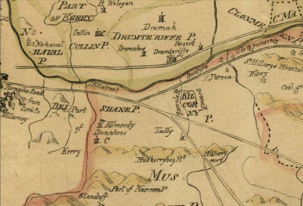 1750 Smiths Map of County Cork - Millstreet Area