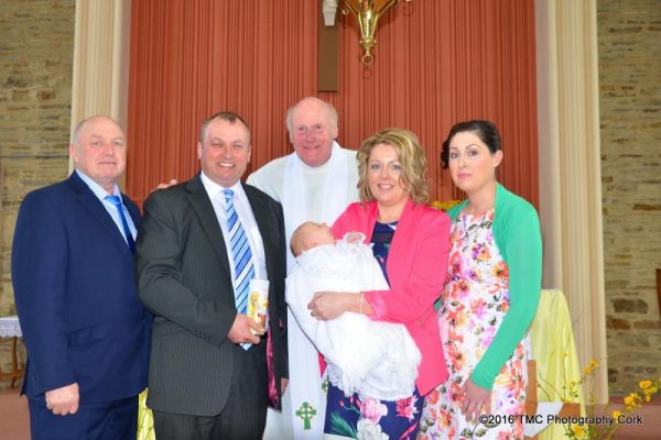 2016-04-16 Congratulations to Pat Lucey & Rosaleen Kelleher Keale, on the Baptismal of their son Kris today in Derinagree Church