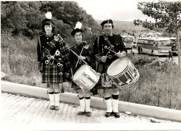 From our Museum Pictorial Archives - the  Twohig Family - all members of Millstreet Pipe Band at that time in the past pictured at Béal na mBláth.