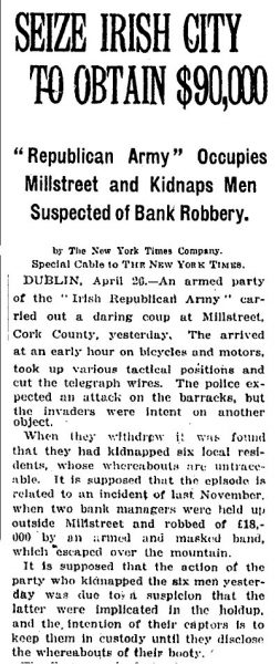 1920-04-27 Seize Irish City to obtain $90,000 - Headline on the New York Times