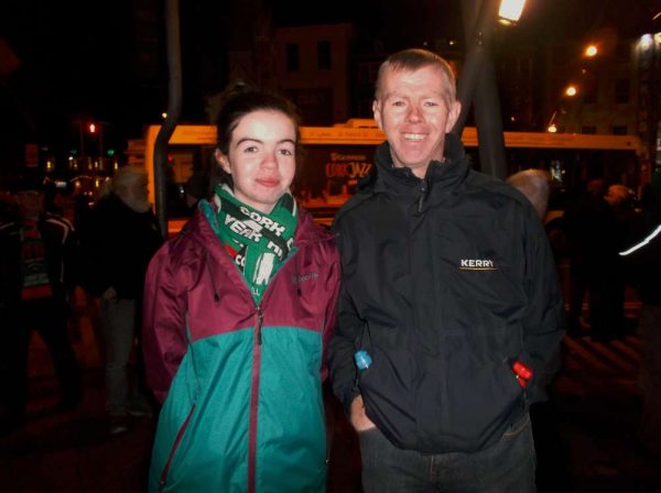 Attending the mighty reception at Cork's Grand Parade that night were Elaina and Jimmy Kelleher of Carriganima - long time loyal supporters of the Cork City team.