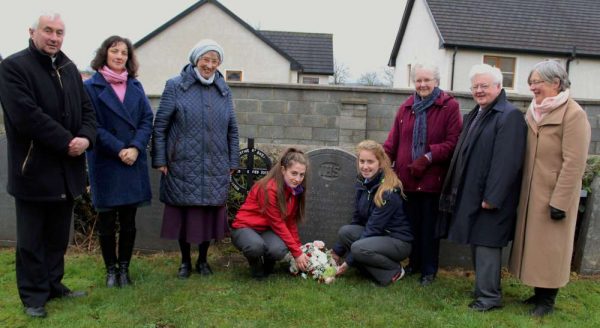 Present for the special occasion this morning - from left: Canon John Fitzgerald, P.P., Deputy Principal MCS Frances Moynihan, Presentation Sr. Kathleen, Students Dervla Murphy and Joanie Tarrant, Presentation Sr. Eileen, Principal MCS Pat Pigott and Mona Linehan.